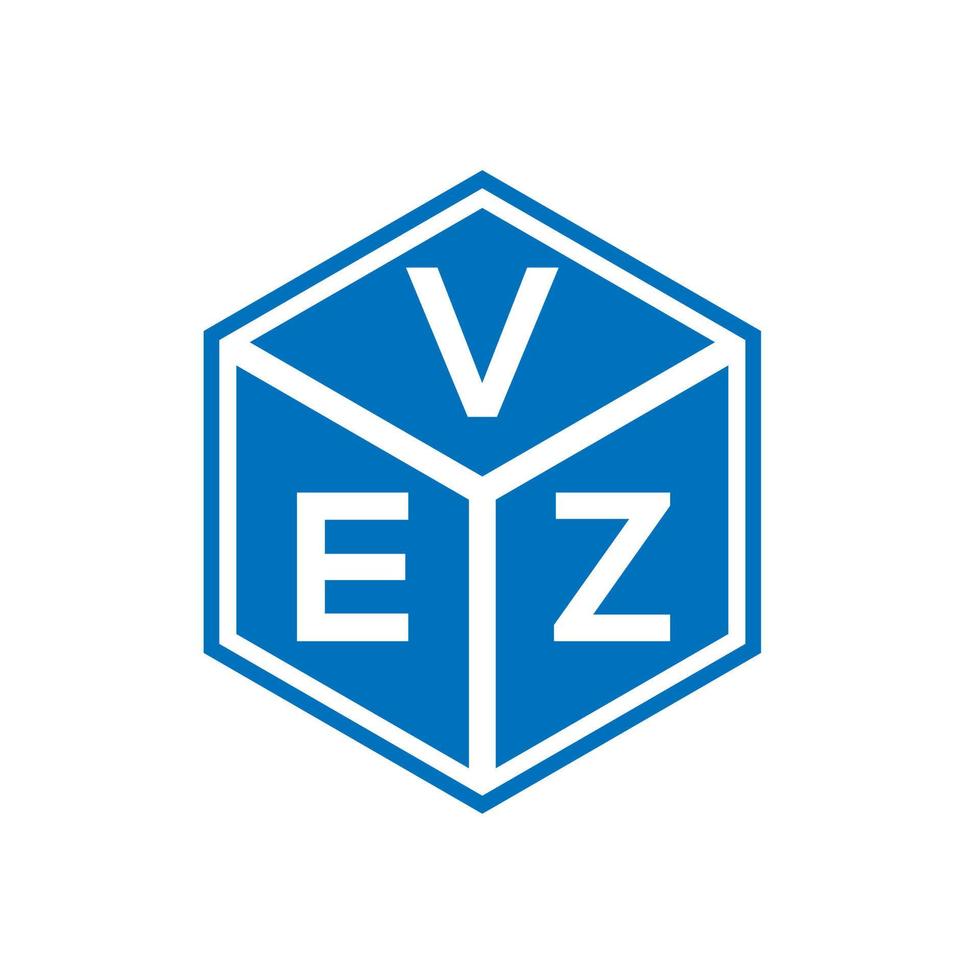 Vez-Brief-Logo-Design auf schwarzem Hintergrund. vez kreative Initialen schreiben Logo-Konzept. vez Briefgestaltung. vektor