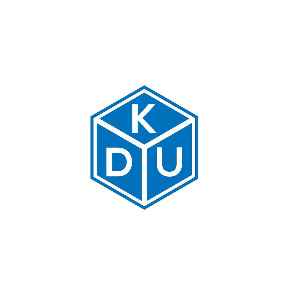 kdu-Brief-Logo-Design auf schwarzem Hintergrund. kdu kreative Initialen schreiben Logo-Konzept. kdu-Briefgestaltung. vektor