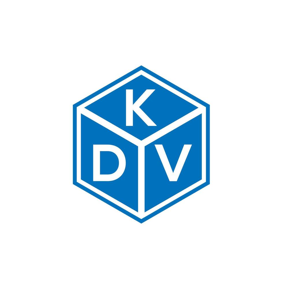 kdv-Brief-Logo-Design auf schwarzem Hintergrund. kdv kreative Initialen schreiben Logo-Konzept. Kdv-Briefgestaltung. vektor