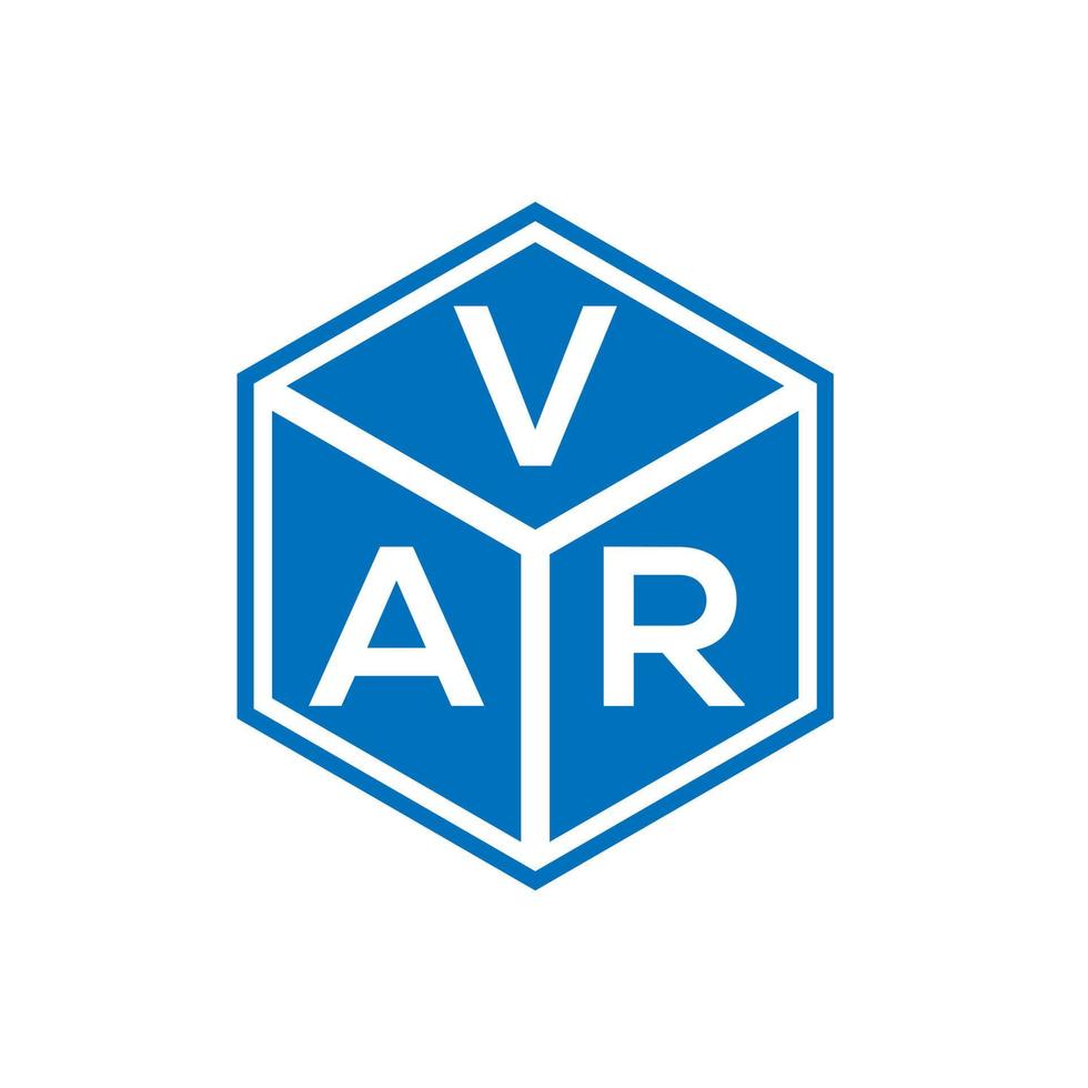 var brev logotyp design på svart bakgrund. var kreativa initialer bokstavslogotyp koncept. var bokstavsdesign. vektor