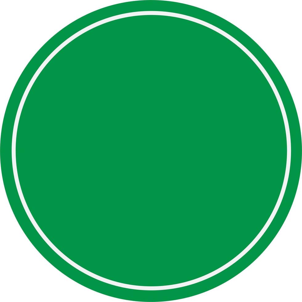 leeres grünes Schild. leeres grünes Symbol auf weißem Hintergrund. leeres Warnzeichen. grünes Verkehrszeichen. vektor