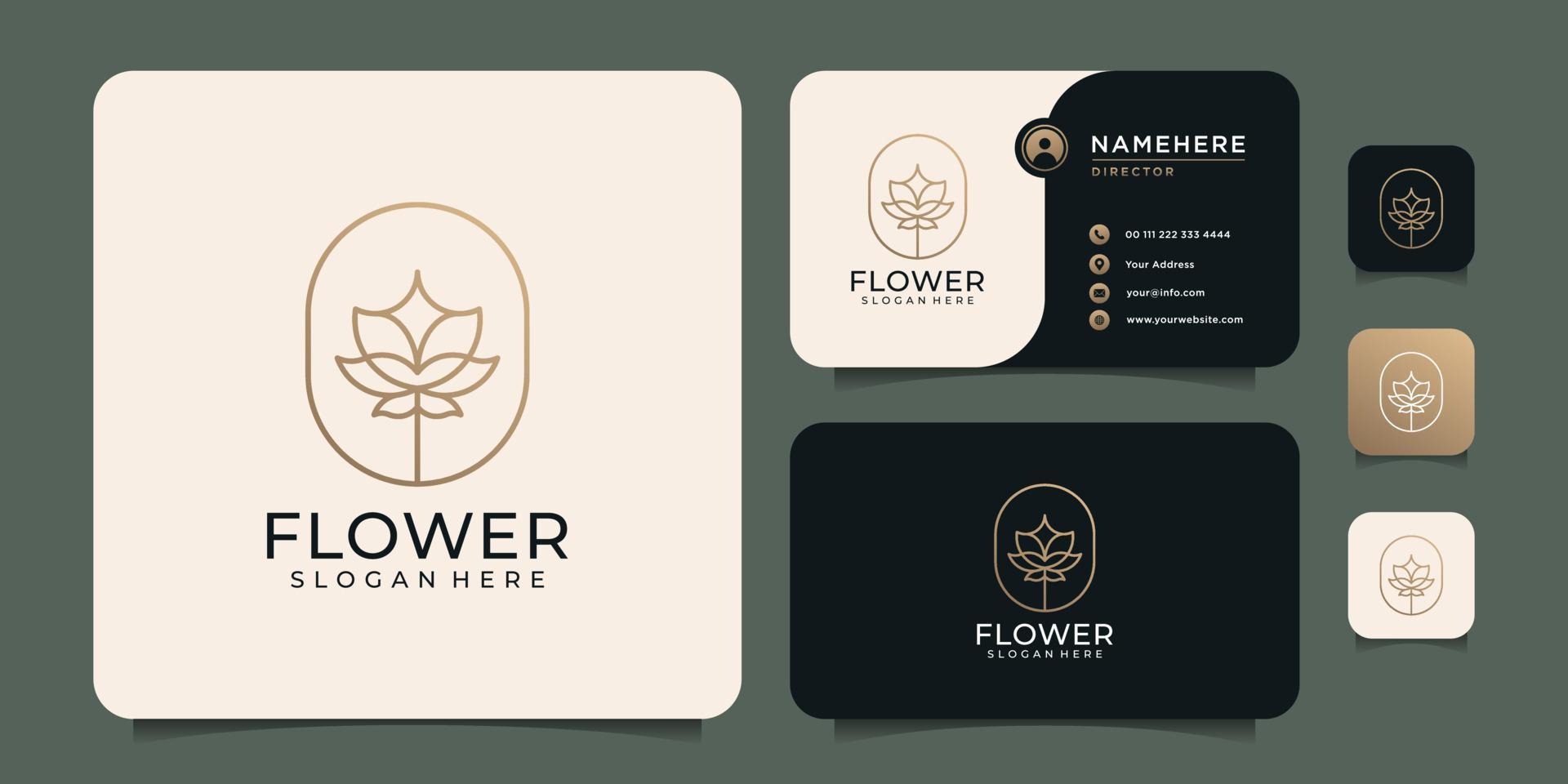 Beauty Luxury Minimalist Flower Logo Design für Spa und Dekoration vektor