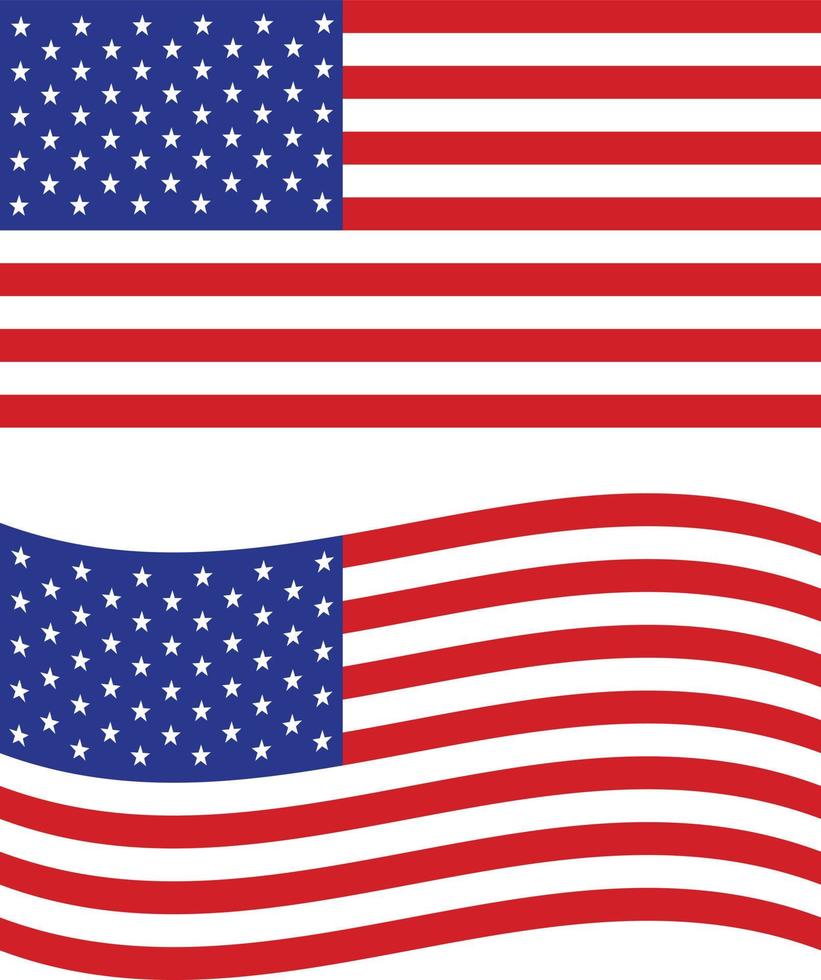 Förenta staternas flaggikon på vit bakgrund. flagga för USA-ikonen för din webbdesign, logotyp, app, ui. amerikanska flaggan för självständighetsdagen. Amerikas förenta staters nationella symbol. vektor