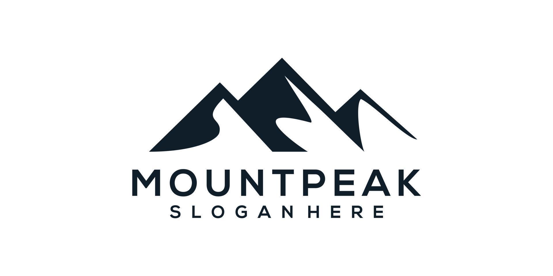 bergstopp siluett logotyp vektor