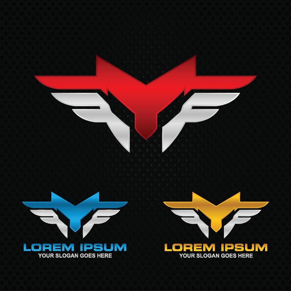 m-Buchstaben-Flügel-Logo-Design-Vorlage. kreatives, elegantes und luxuriöses flügelkonzept. vektor
