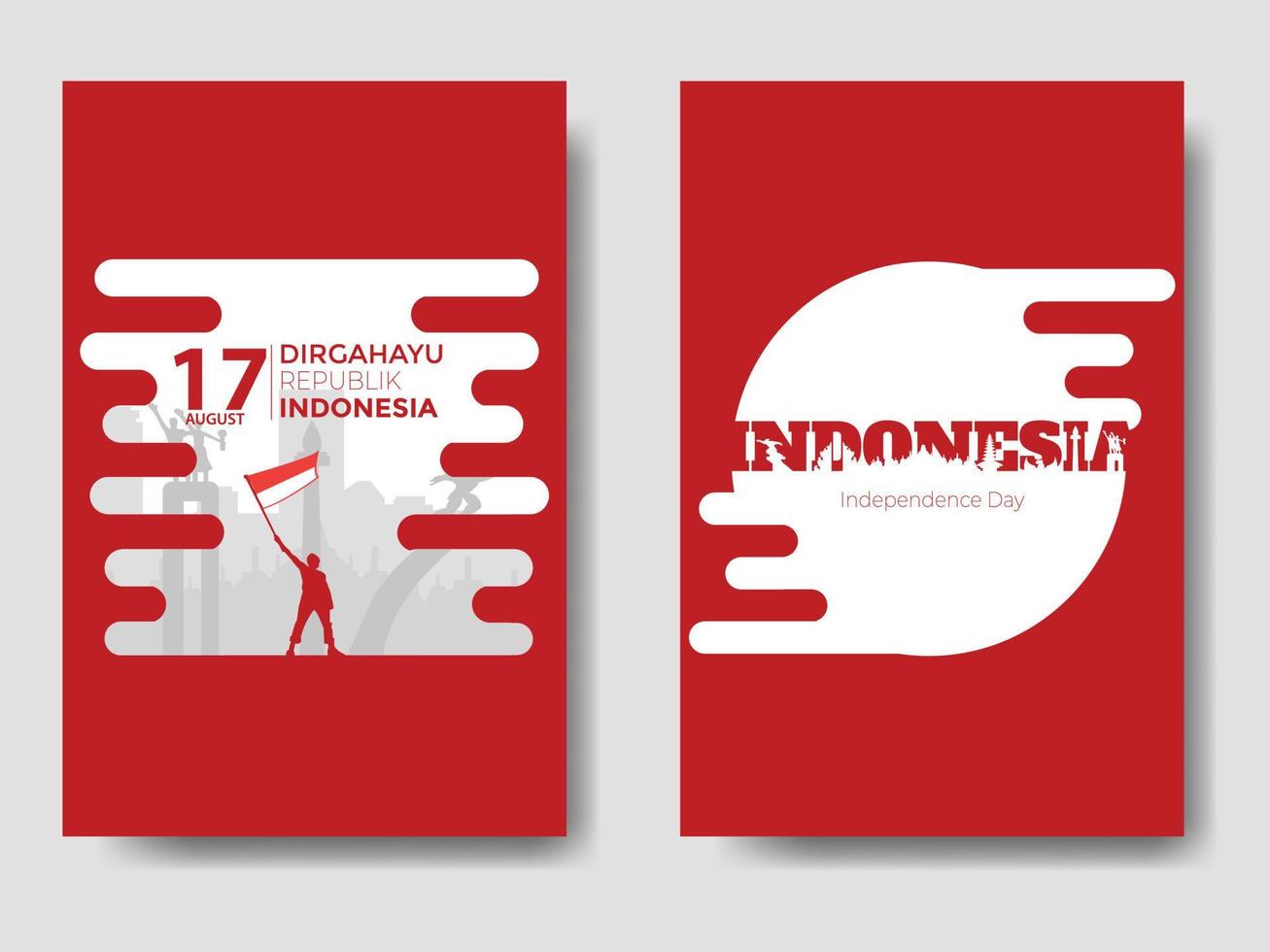 Indonesien-Unabhängigkeitstag-Vorlagenpaket vektor