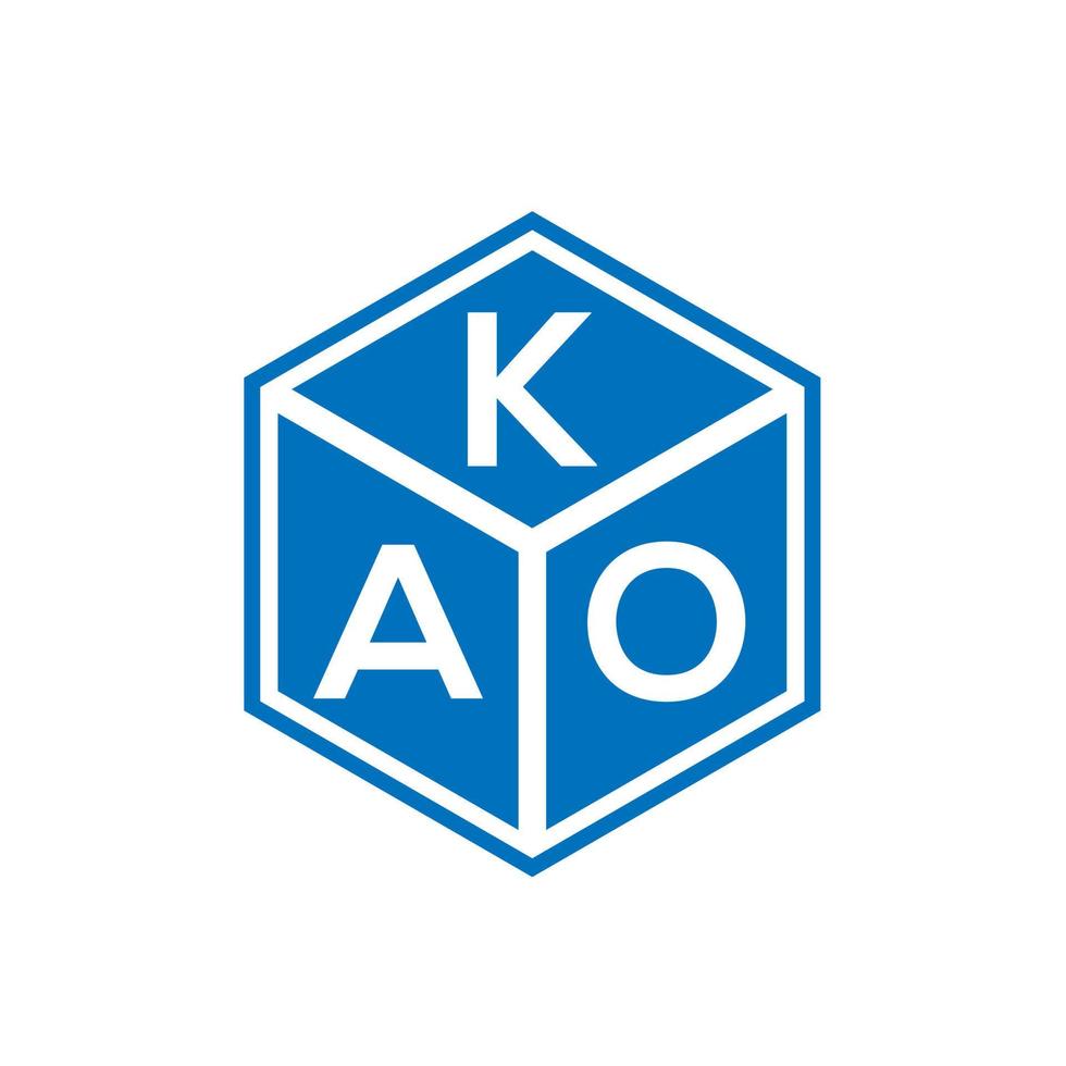 Kao-Brief-Logo-Design auf schwarzem Hintergrund. kao kreative Initialen schreiben Logo-Konzept. Kao-Buchstaben-Design. vektor