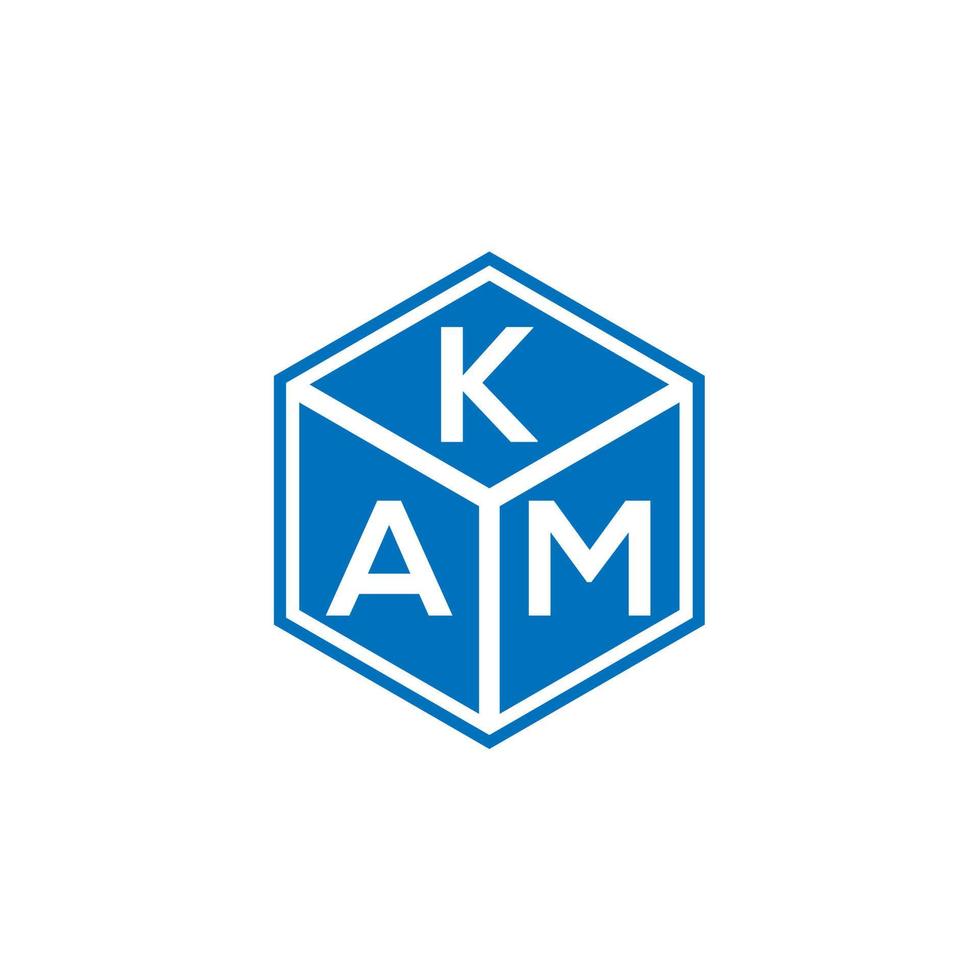 kam-Brief-Logo-Design auf schwarzem Hintergrund. kam kreative Initialen schreiben Logo-Konzept. Kam-Brief-Design. vektor