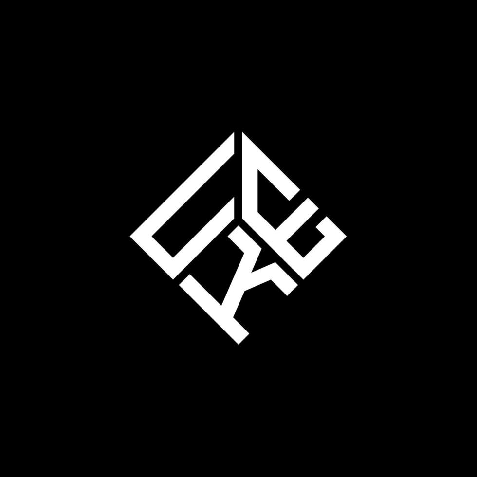 Uke-Brief-Logo-Design auf schwarzem Hintergrund. uke kreatives Initialen-Buchstaben-Logo-Konzept. Uke-Brief-Design. vektor