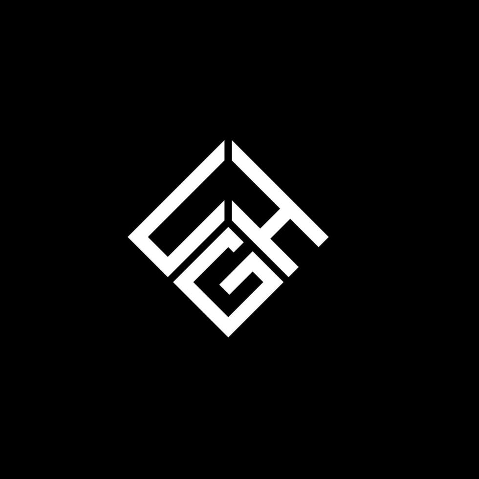 ugh-Buchstaben-Logo-Design auf schwarzem Hintergrund. ugh kreative Initialen schreiben Logo-Konzept. tolles Briefdesign. vektor