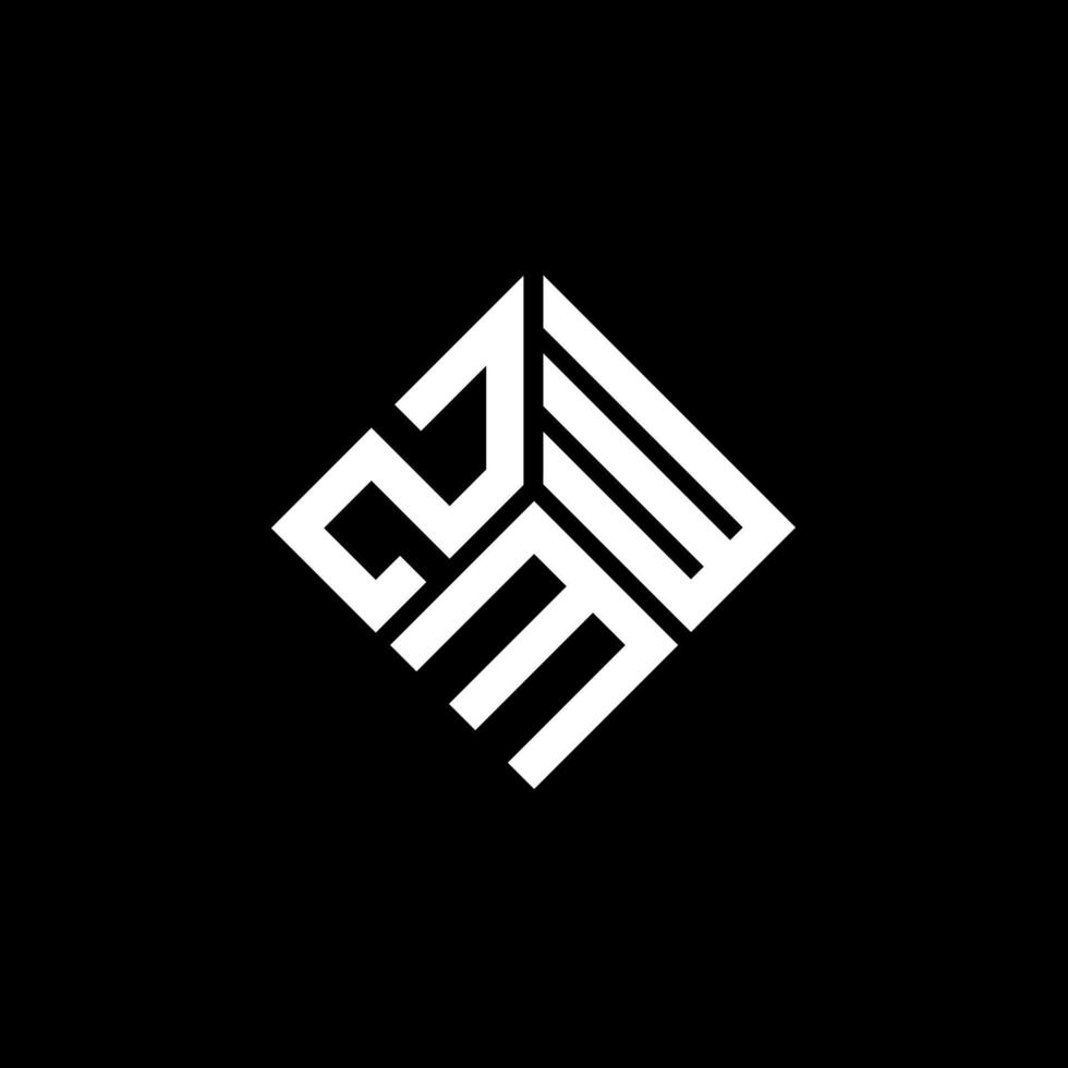 zmw-Brief-Logo-Design auf schwarzem Hintergrund. zmw kreative Initialen schreiben Logo-Konzept. zmw Briefgestaltung. vektor