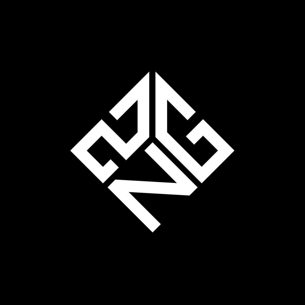 zng-Buchstaben-Logo-Design auf schwarzem Hintergrund. zng kreative Initialen schreiben Logo-Konzept. zng Briefgestaltung. vektor