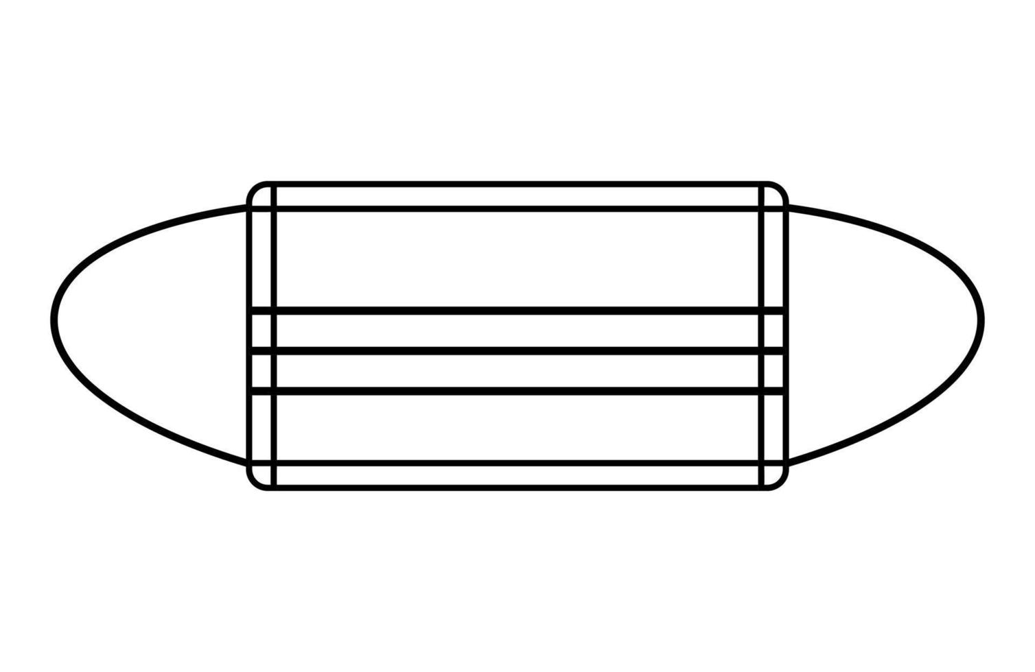 Symbol für medizinische Einwegmaske im Linienkunststil isoliert auf weißem Hintergrund. Vektor-Illustration. vektor