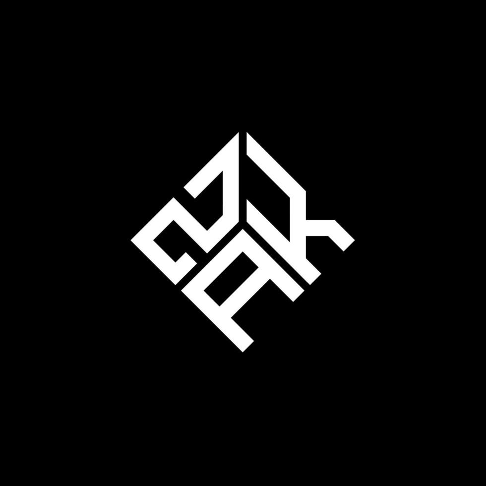 Zak-Brief-Logo-Design auf schwarzem Hintergrund. zak kreative Initialen schreiben Logo-Konzept. Zak-Buchstaben-Design. vektor