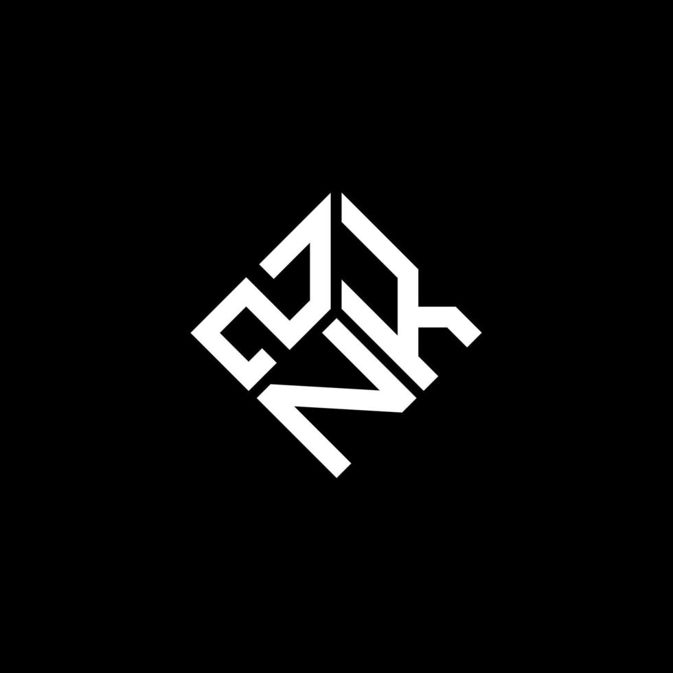 znk-Buchstaben-Logo-Design auf schwarzem Hintergrund. znk kreative Initialen schreiben Logo-Konzept. znk Briefgestaltung. vektor