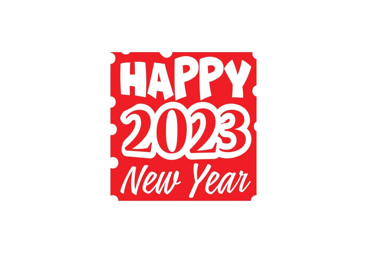 gott nytt år 2023 logotyp, banner, t-shirt designmall vektor