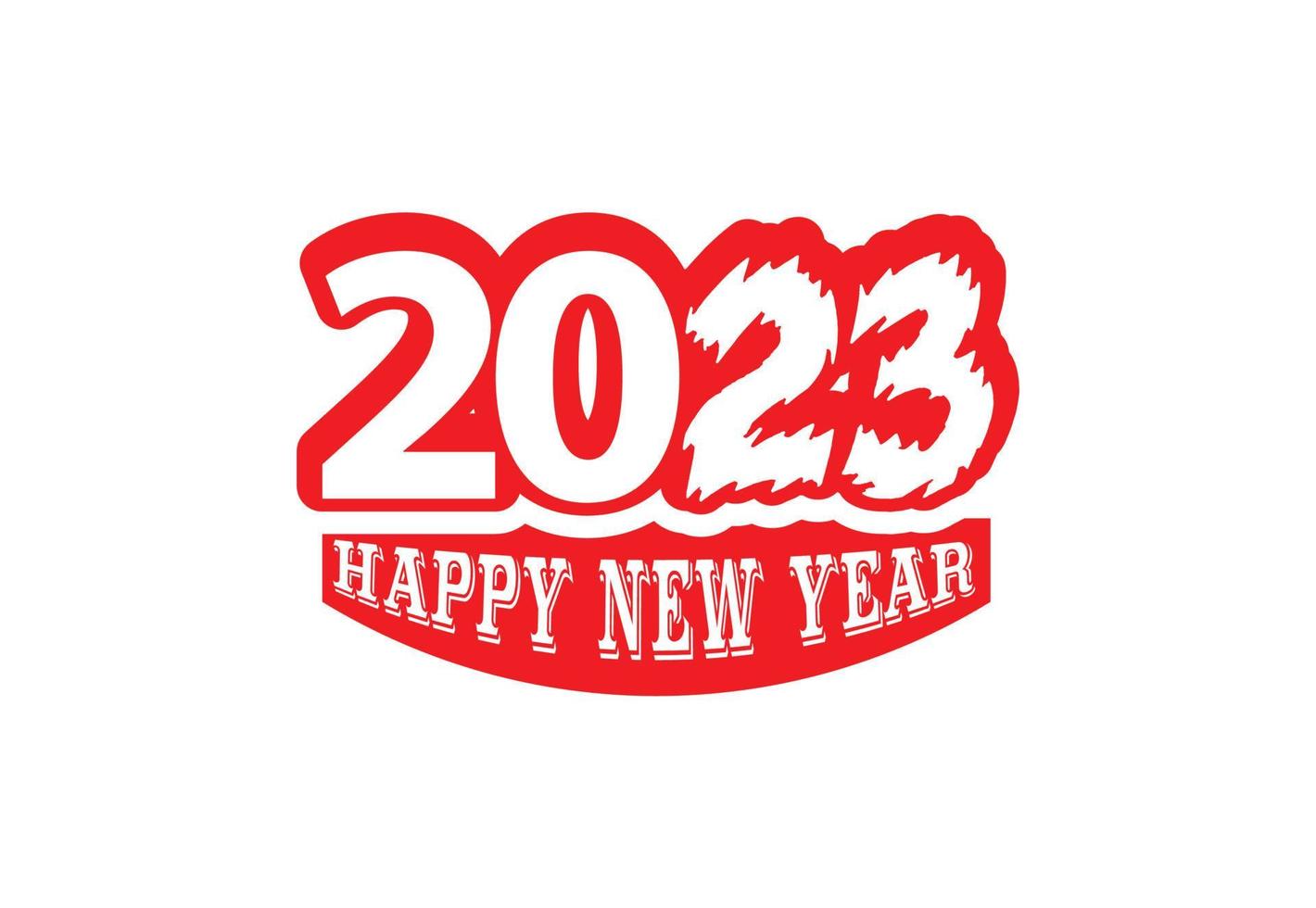 Frohes neues Jahr 2023 Logo, Banner, T-Shirt-Design-Vorlage vektor