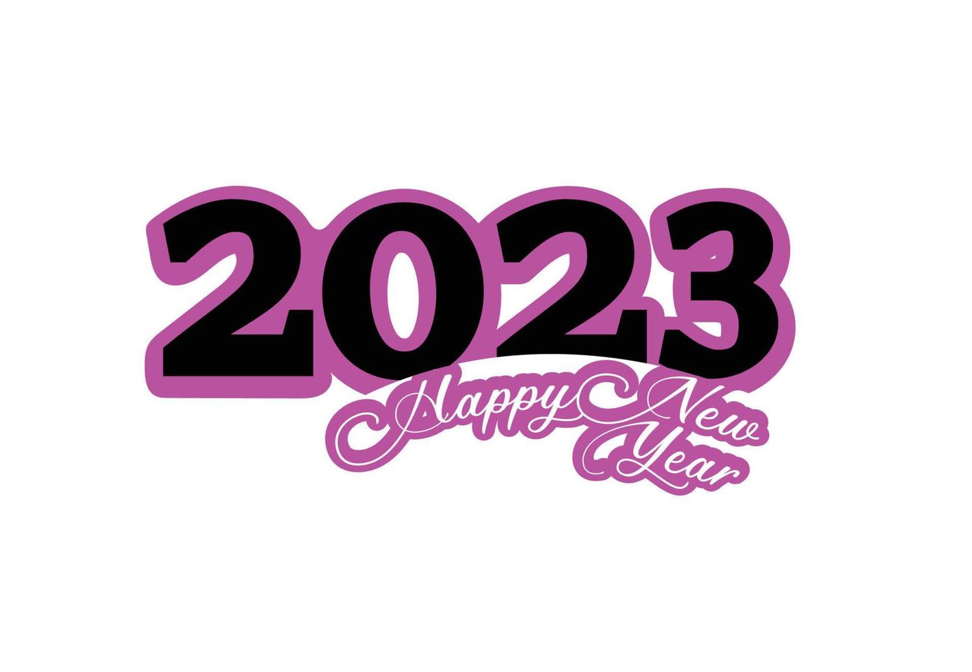 Frohes neues Jahr 2023 Logo, Banner, T-Shirt-Design-Vorlage vektor
