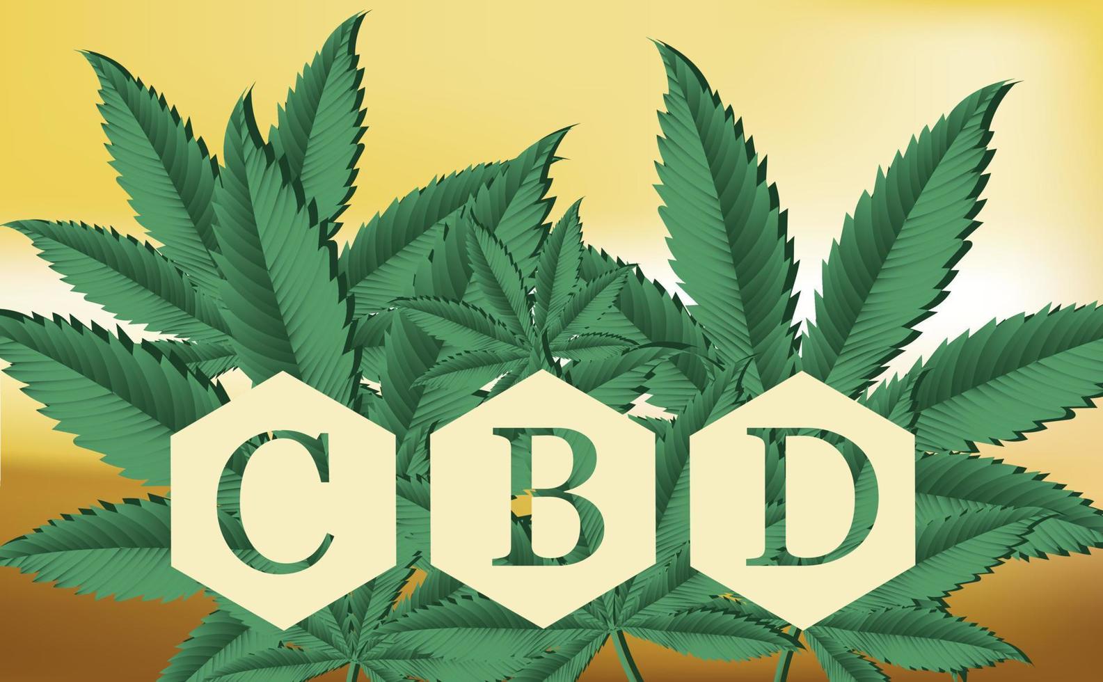 cannabidiol cannabismolekyl, cbd. har en antipsykotisk effekt. kemisk formel. medicinsk medvetenhet affisch. vektor illustration