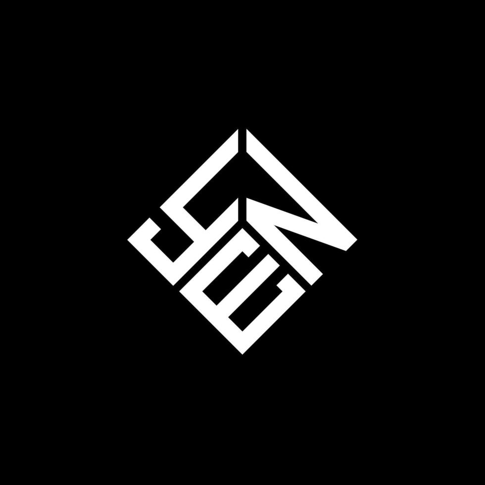 yen brev logotyp design på svart bakgrund. yen kreativa initialer brev logotyp koncept. yen brev design. vektor