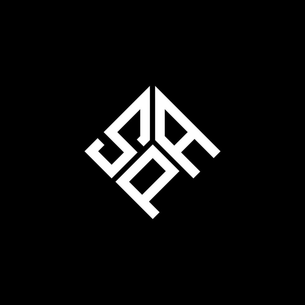 Spa-Brief-Logo-Design auf schwarzem Hintergrund. Spa kreative Initialen schreiben Logo-Konzept. Spa-Buchstaben-Design. vektor