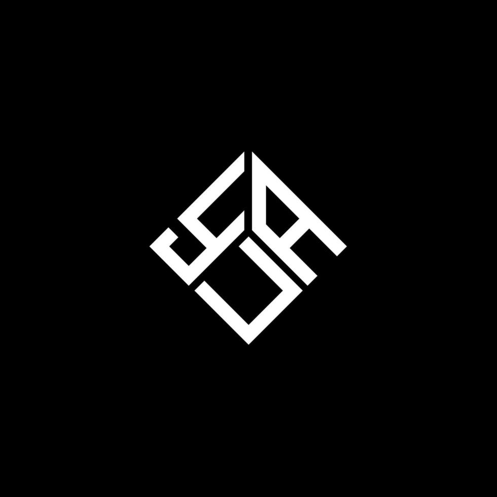 Yua-Brief-Logo-Design auf schwarzem Hintergrund. yua kreative Initialen schreiben Logo-Konzept. ya Briefdesign. vektor
