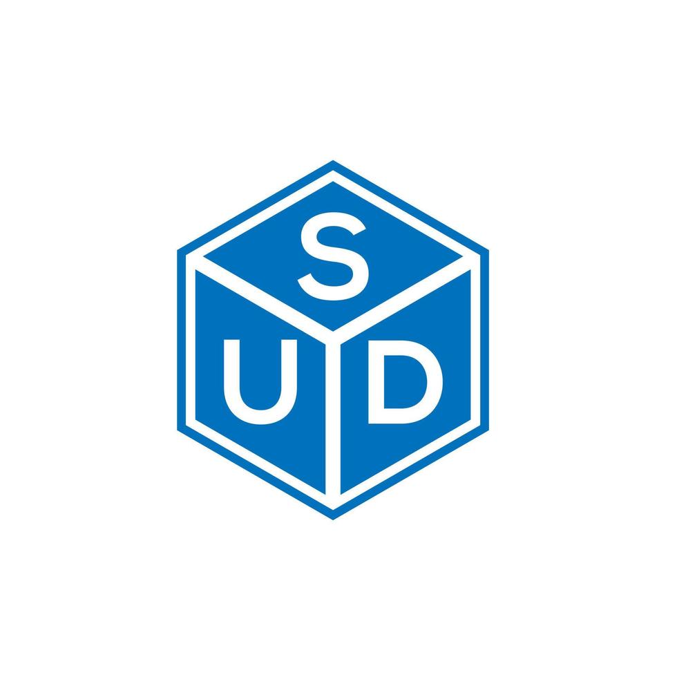 sud brev logotyp design på svart bakgrund. sud kreativa initialer brev logotyp koncept. sud bokstavsdesign. vektor