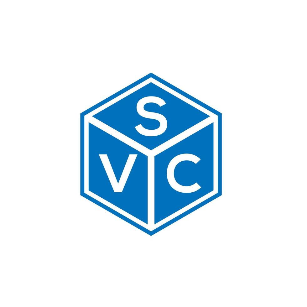 svc-Brief-Logo-Design auf schwarzem Hintergrund. svc kreative Initialen schreiben Logo-Konzept. svc Briefgestaltung. vektor