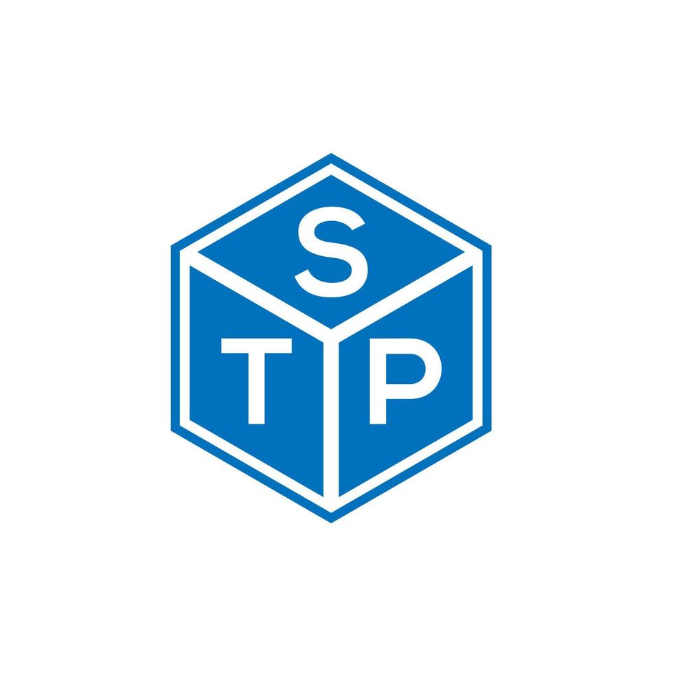 stp-Buchstaben-Logo-Design auf schwarzem Hintergrund. stp kreatives Initialen-Buchstaben-Logo-Konzept. stp Briefgestaltung. vektor