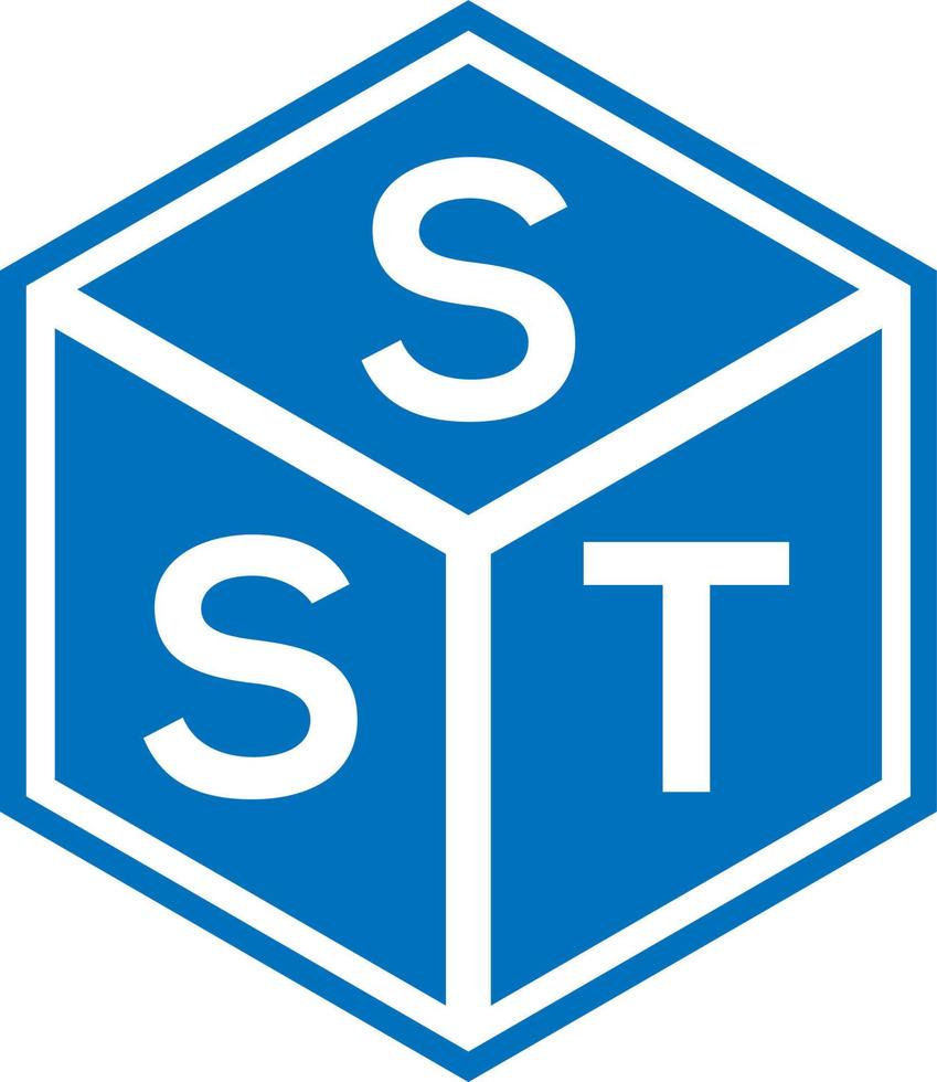 sst-Buchstaben-Logo-Design auf schwarzem Hintergrund. sst kreative Initialen schreiben Logo-Konzept. sst Briefgestaltung. vektor