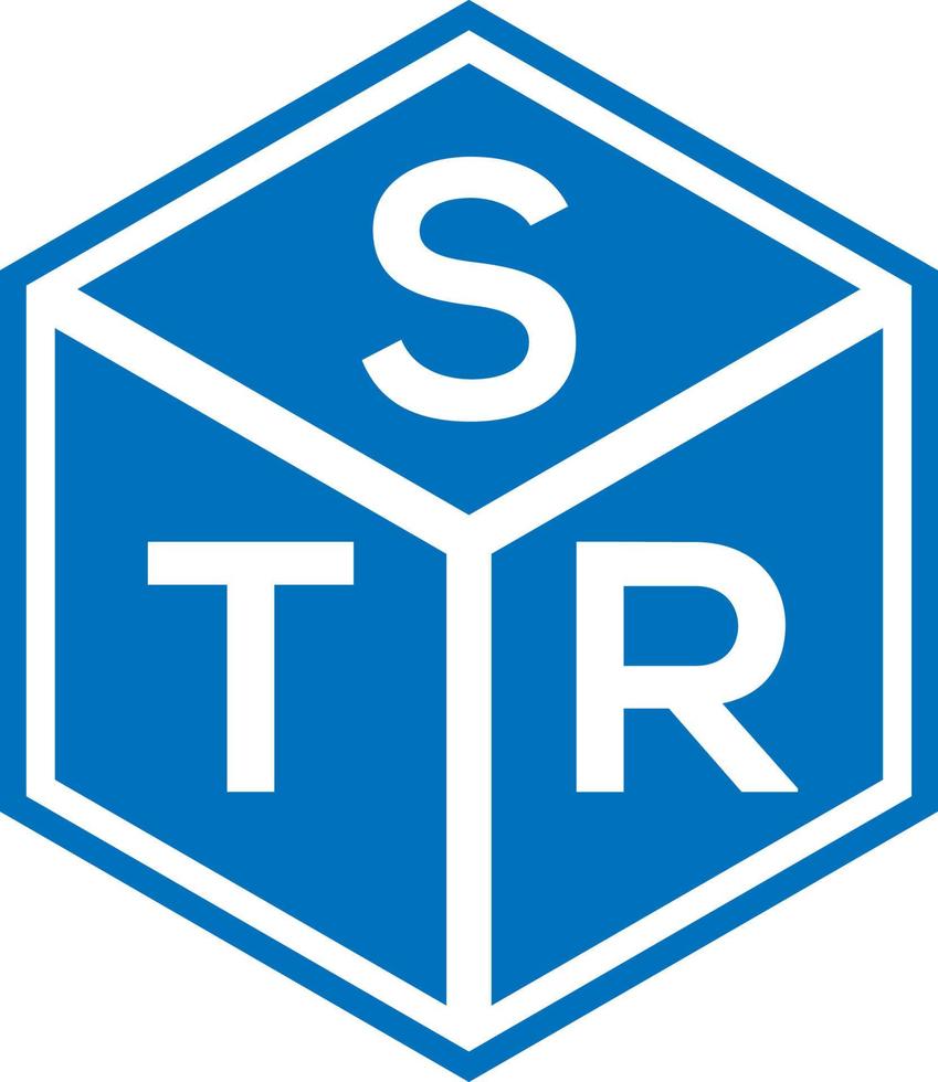 str-Brief-Logo-Design auf schwarzem Hintergrund. str kreative Initialen schreiben Logo-Konzept. str Briefgestaltung. vektor