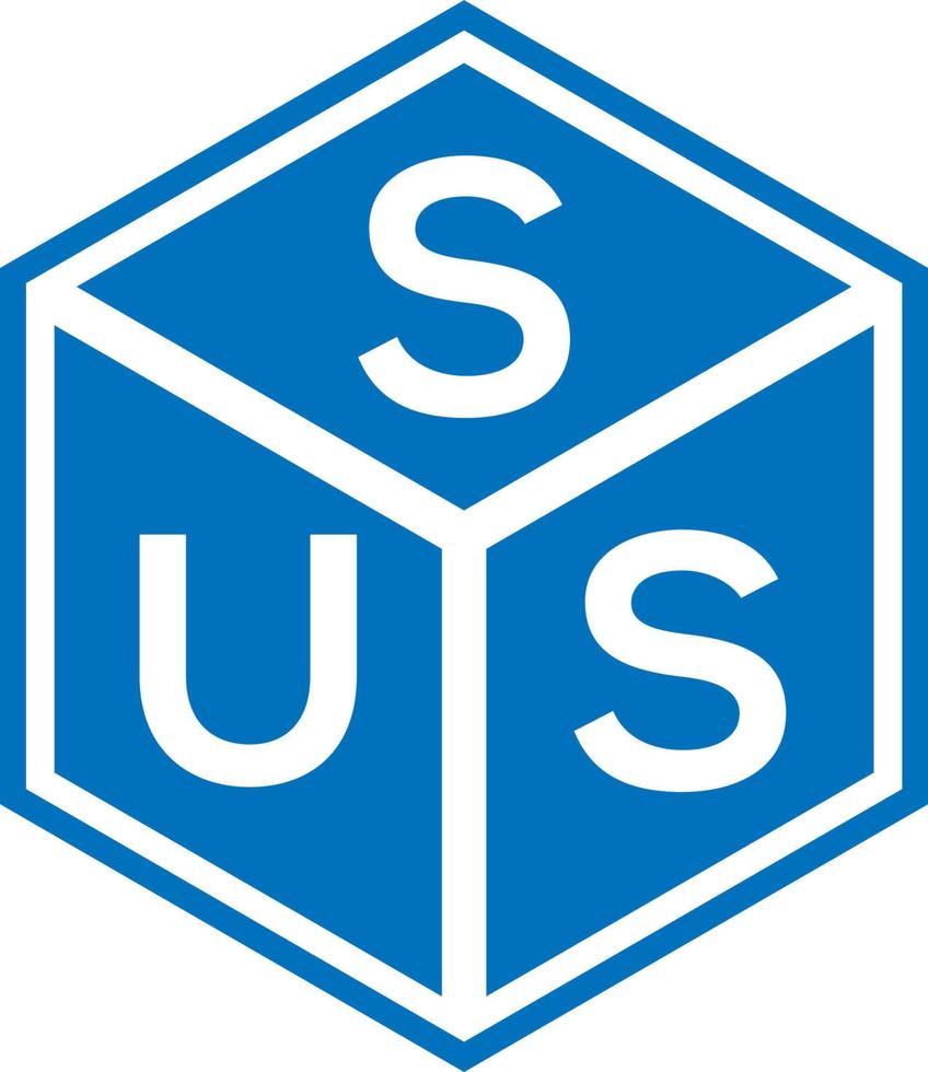 sus-Brief-Logo-Design auf schwarzem Hintergrund. sus kreative Initialen schreiben Logo-Konzept. Sus Briefgestaltung. vektor