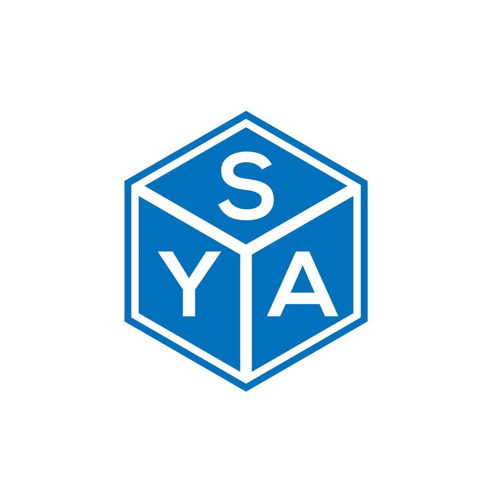 sya brev logotyp design på svart bakgrund. sya kreativa initialer brev logotyp koncept. sya bokstavsdesign. vektor