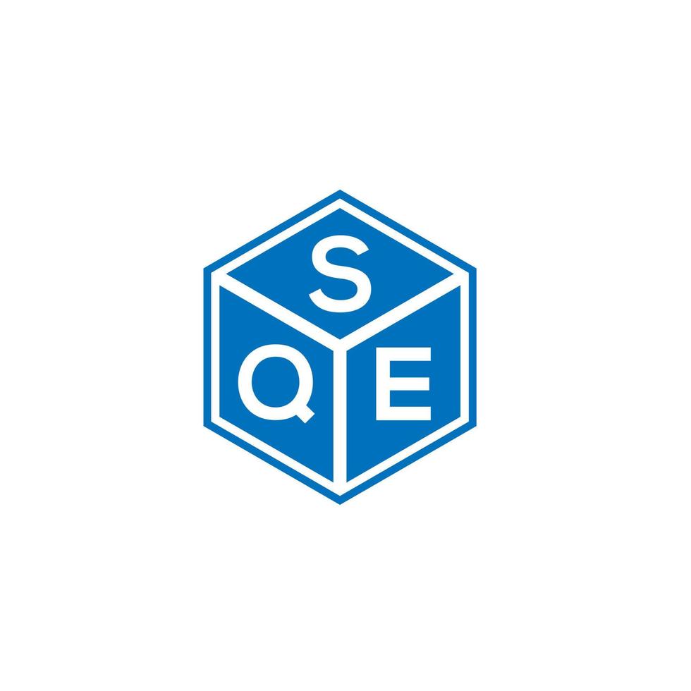 sqe-Buchstaben-Logo-Design auf schwarzem Hintergrund. sqe kreative Initialen schreiben Logo-Konzept. sqe-Buchstaben-Design. vektor