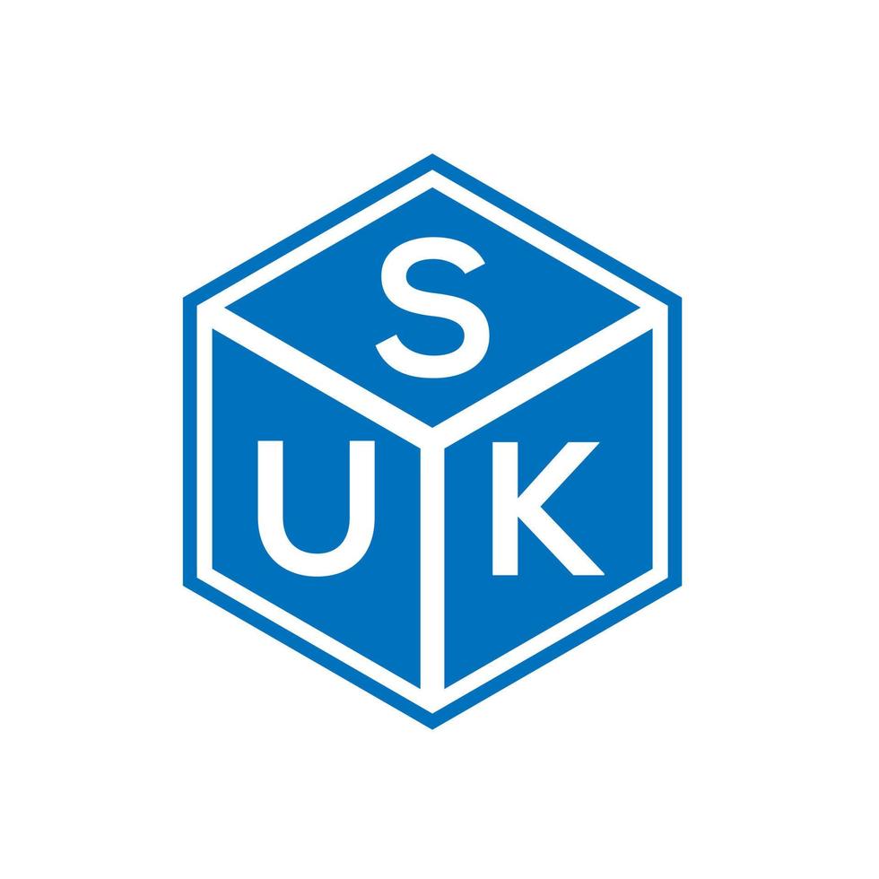 suk brev logotyp design på svart bakgrund. suk kreativa initialer brev logotyp koncept. suk bokstavsdesign. vektor