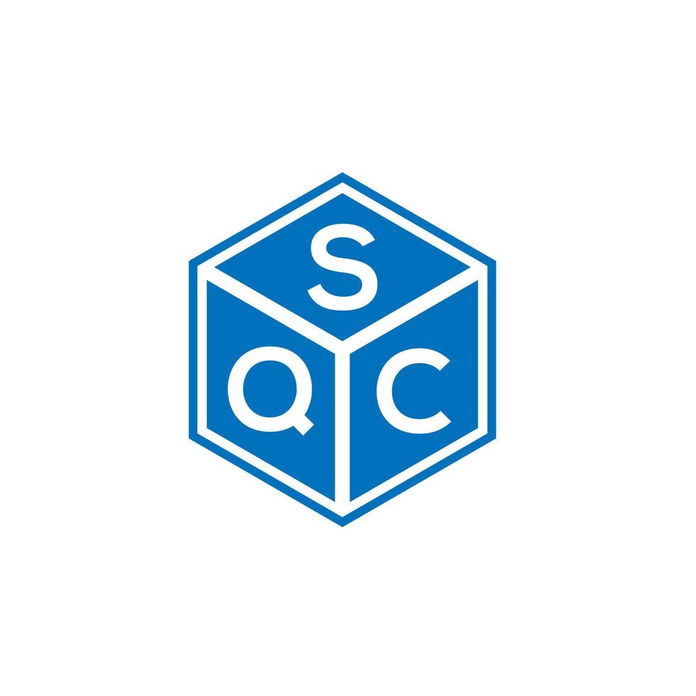 sqc brev logotyp design på svart bakgrund. sqc kreativa initialer bokstavslogotyp koncept. sqc bokstavsdesign. vektor