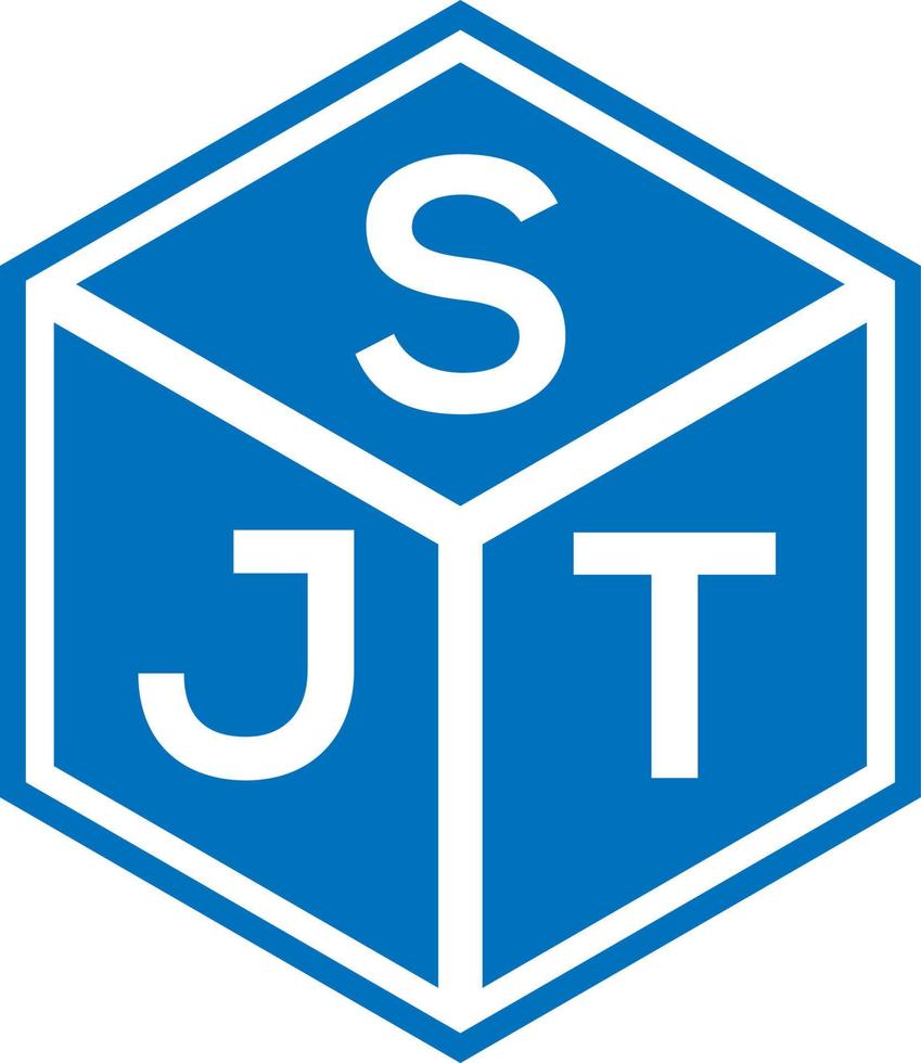 sjt brev logotyp design på svart bakgrund. sjt kreativa initialer bokstavslogotyp koncept. sjt bokstavsdesign. vektor