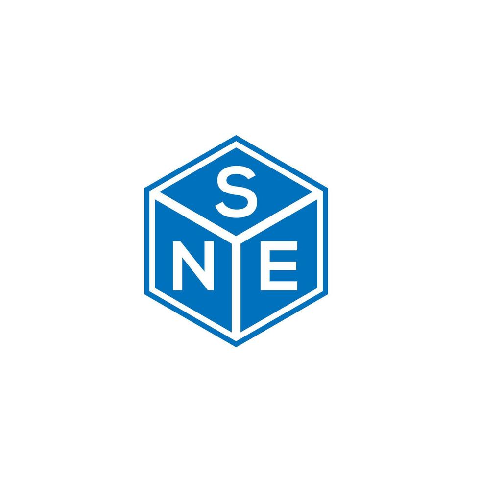 Sne-Brief-Logo-Design auf schwarzem Hintergrund. sne kreative Initialen schreiben Logo-Konzept. Sne-Briefgestaltung. vektor