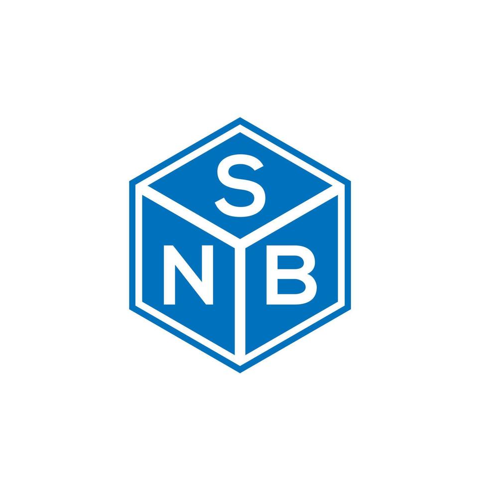 snb brev logotyp design på svart bakgrund. snb kreativa initialer bokstavslogotyp koncept. snb bokstavsdesign. vektor