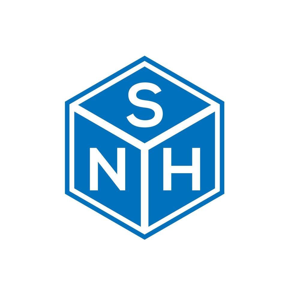 snh-Buchstaben-Logo-Design auf schwarzem Hintergrund. snh kreative Initialen schreiben Logo-Konzept. snh Briefgestaltung. vektor