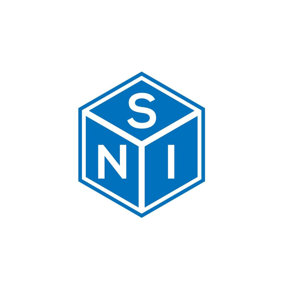 Sni-Brief-Logo-Design auf schwarzem Hintergrund. sni kreative Initialen schreiben Logo-Konzept. SNI-Briefgestaltung. vektor