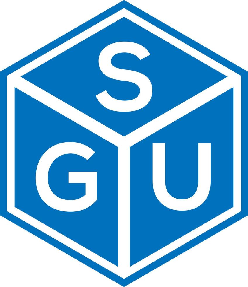 sgu-Buchstaben-Logo-Design auf schwarzem Hintergrund. sgu kreative Initialen schreiben Logo-Konzept. sgu-Briefgestaltung. vektor