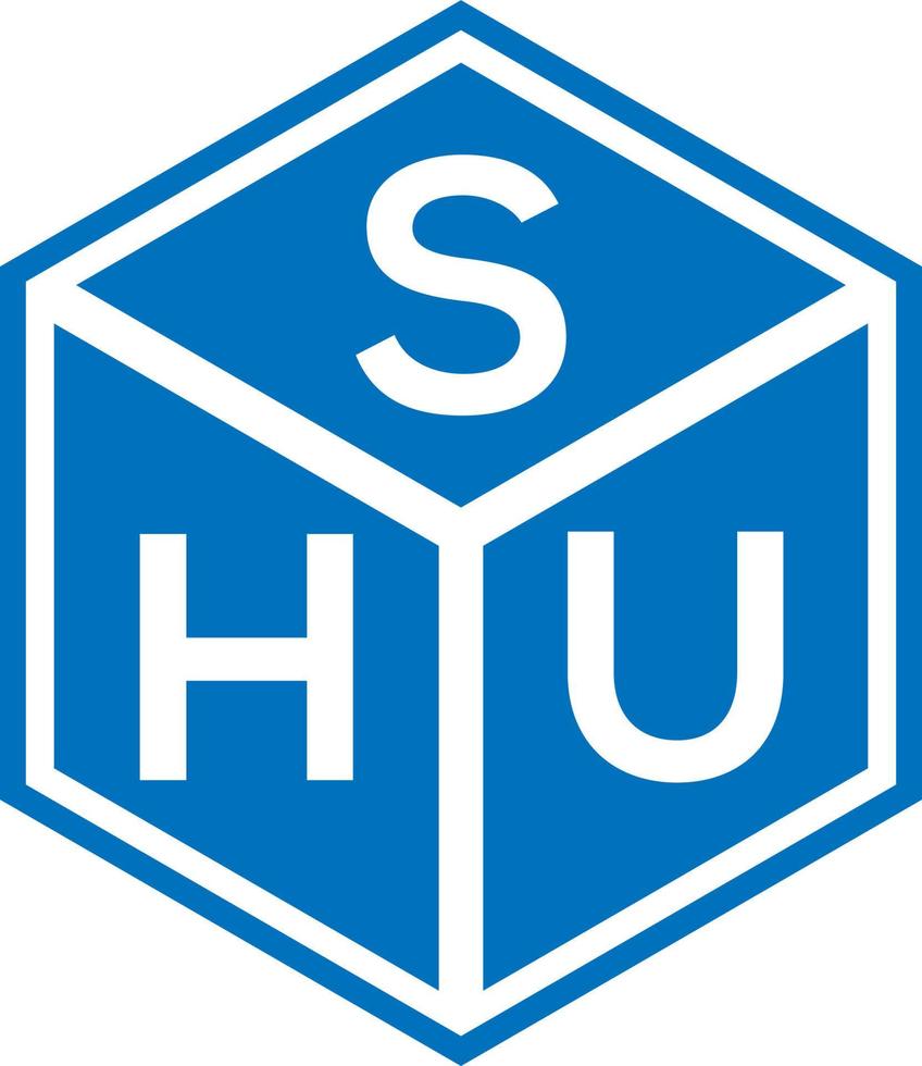 shu-Brief-Logo-Design auf schwarzem Hintergrund. shu kreative Initialen schreiben Logo-Konzept. shu Briefgestaltung. vektor