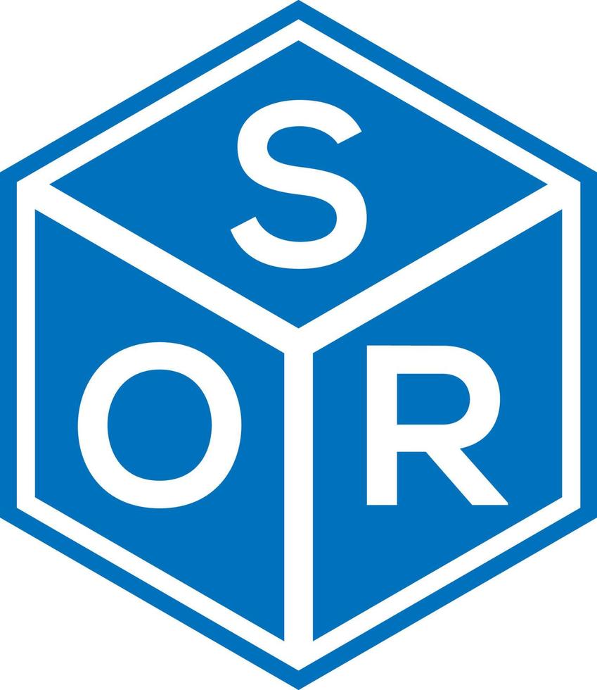 sor brev logotyp design på svart bakgrund. sor kreativa initialer brev logotyp koncept. sor bokstavsdesign. vektor