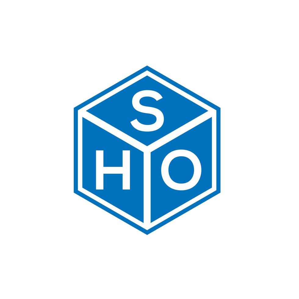 sho-Brief-Logo-Design auf schwarzem Hintergrund. sho kreative Initialen schreiben Logo-Konzept. sho Briefgestaltung. vektor