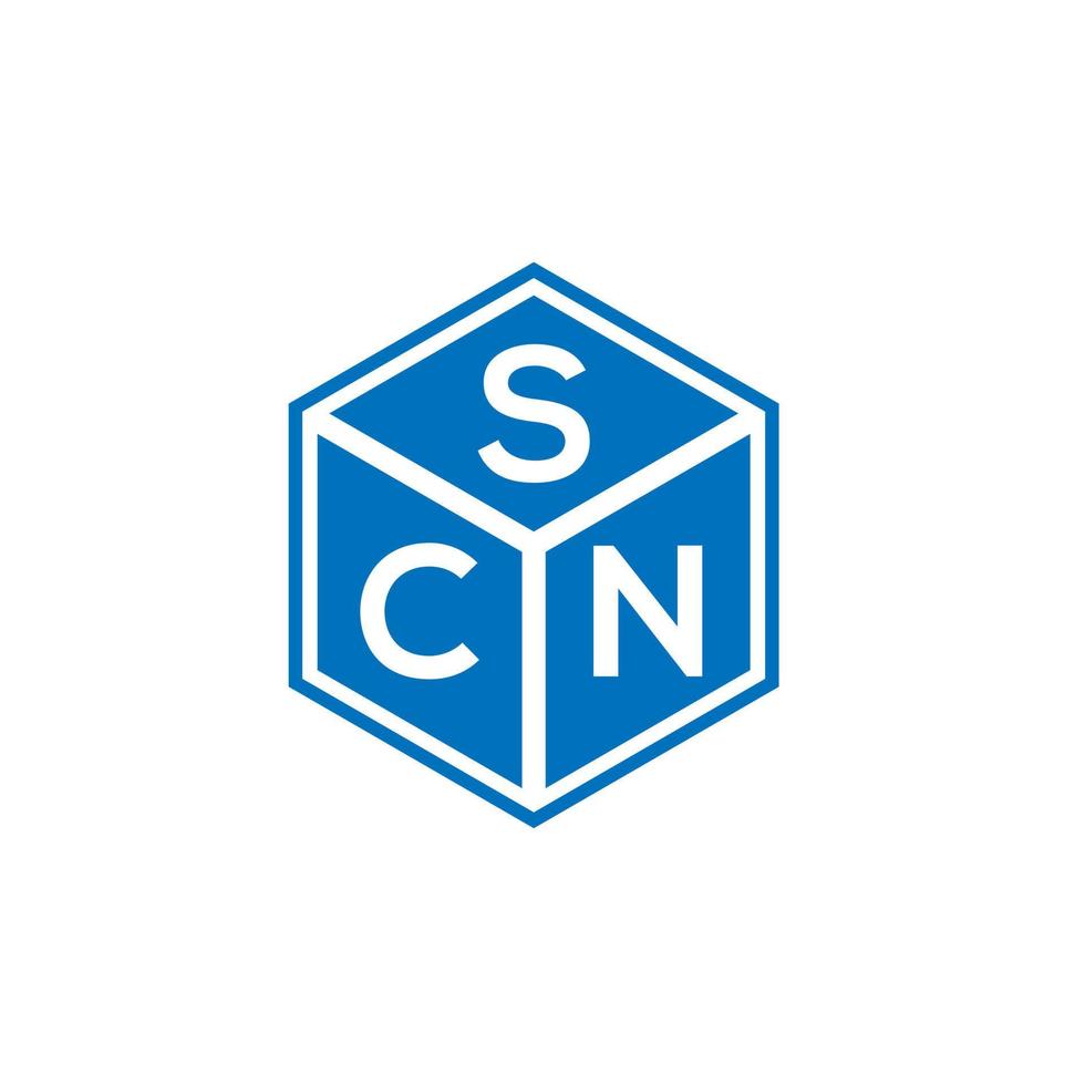 scn brev logotyp design på svart bakgrund. scn kreativa initialer brev logotyp koncept. scn brev design. vektor