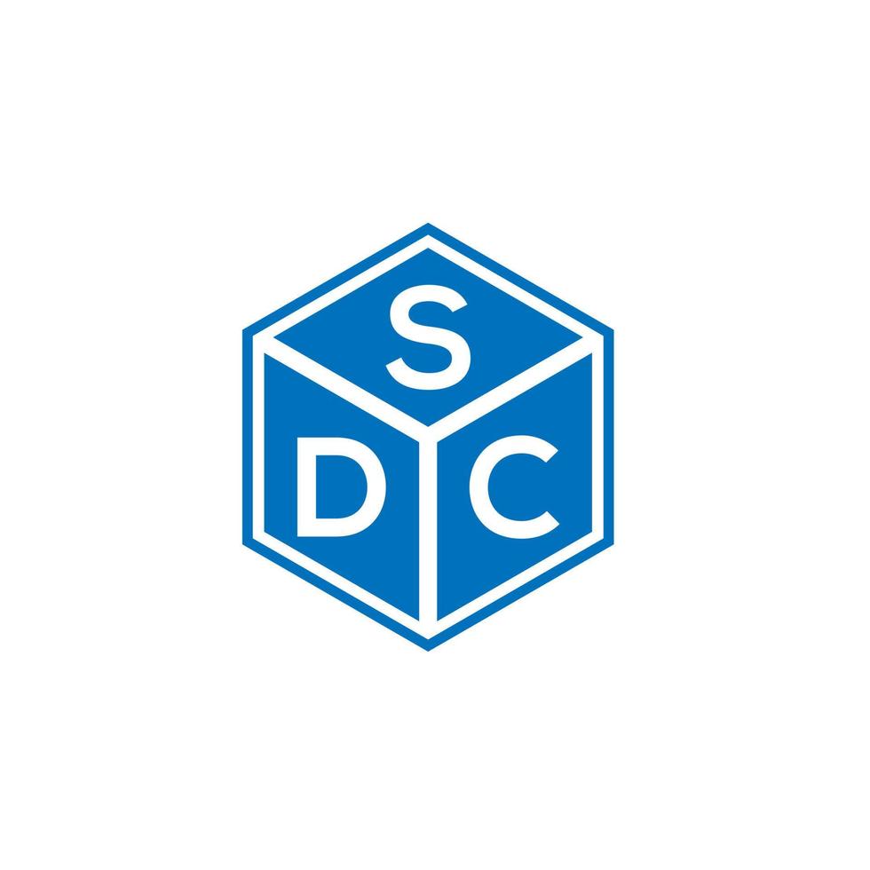 sdc-Brief-Logo-Design auf schwarzem Hintergrund. sdc kreative Initialen schreiben Logo-Konzept. sdc Briefgestaltung. vektor