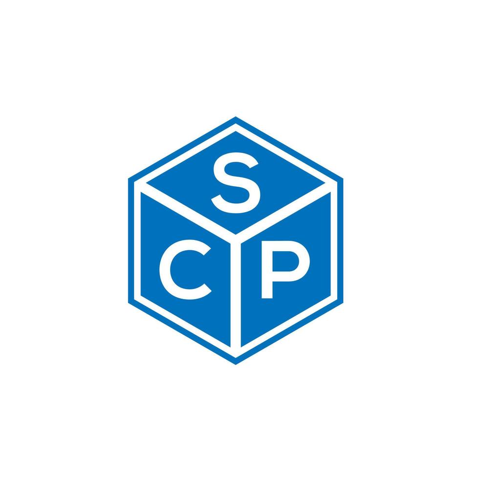 scp brev logotyp design på svart bakgrund. scp kreativa initialer bokstavslogotyp koncept. scp brev design. vektor