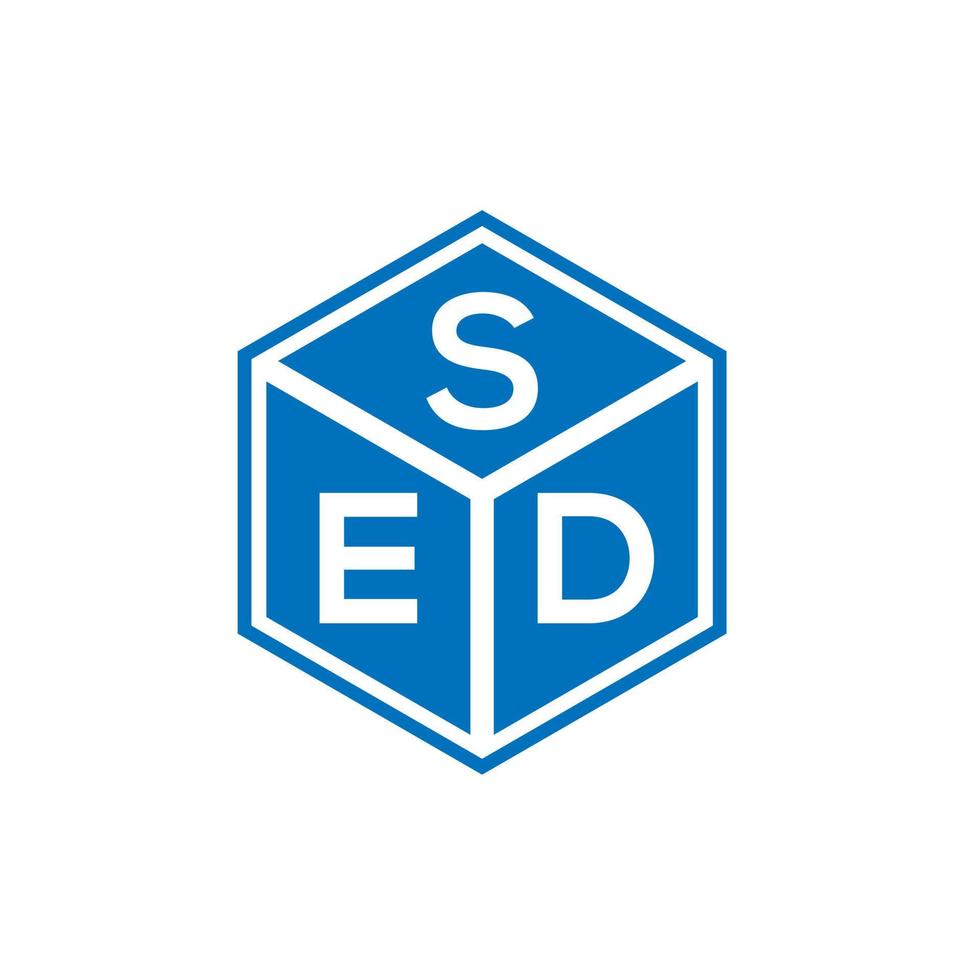 sed brev logotyp design på svart bakgrund. sed kreativa initialer brev logotyp koncept. sed brev design. vektor