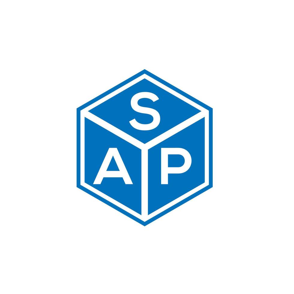 sap brev logotyp design på svart bakgrund. sap kreativa initialer brev logotyp koncept. sap bokstav design. vektor